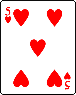 파일:Playing card heart 5.svg