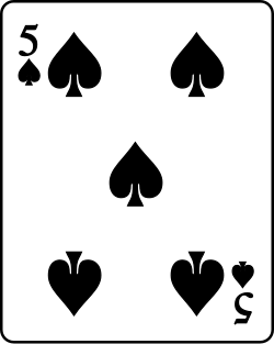파일:Playing card spade 5.svg