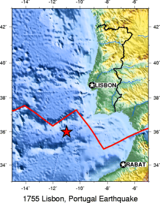 진원의 위치 (USGS)