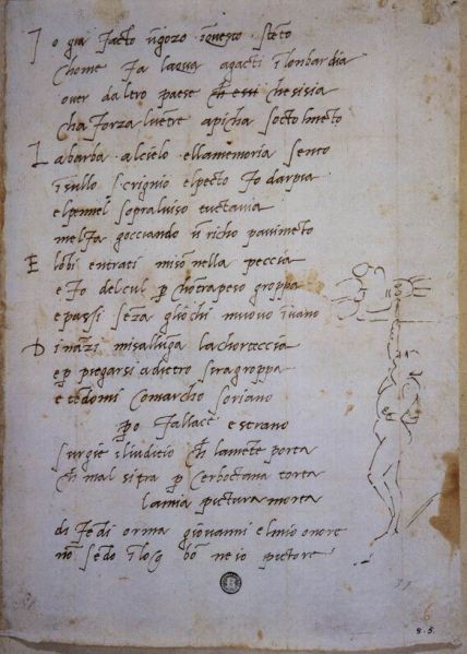파일:Michelangelo, Sonnet with a caricature.jpg