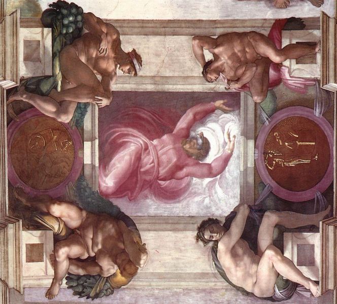 파일:Michelangelo, Separation of Light from Darkness 00.jpg